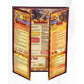 Cafe Style Triple Panel Gatefold 6 View Menu Jackets (4 1/4",8 1/2", 4 1/4" x x11" Inserts)